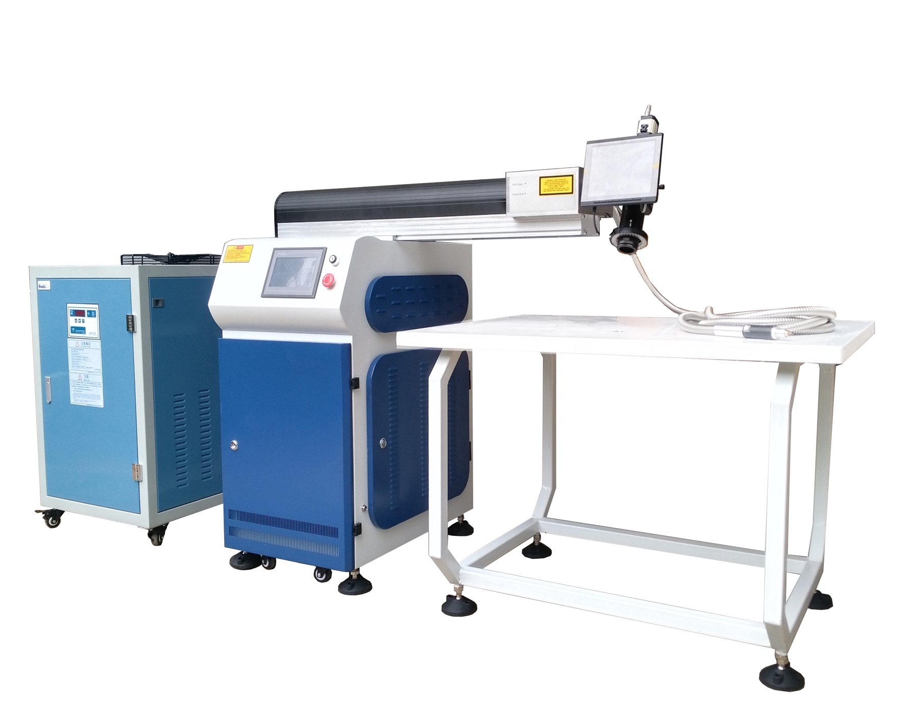 Double path YAG channel laser welder 